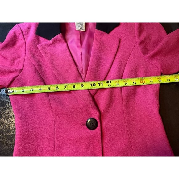 Jessica Howard Barbie Pink Single Button Black Cuff Blazer Sz 8 - Picture 7 of 8